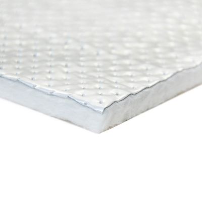 (8) Hitzeschild - Glasfasermatte mit geprägter Aluminiumfolie Muster 20 x 20 cm